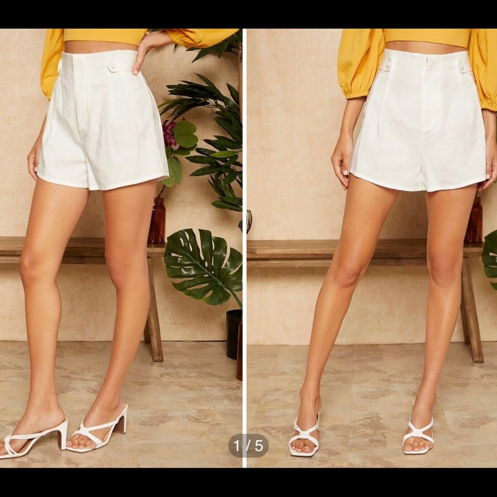 White Paper Bag Shorts